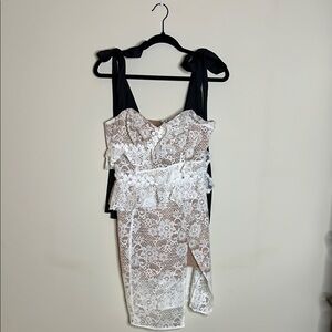 FOR LOVE & LEMONS Fabienne MIDI Lace Beaded Gorgeous Dress